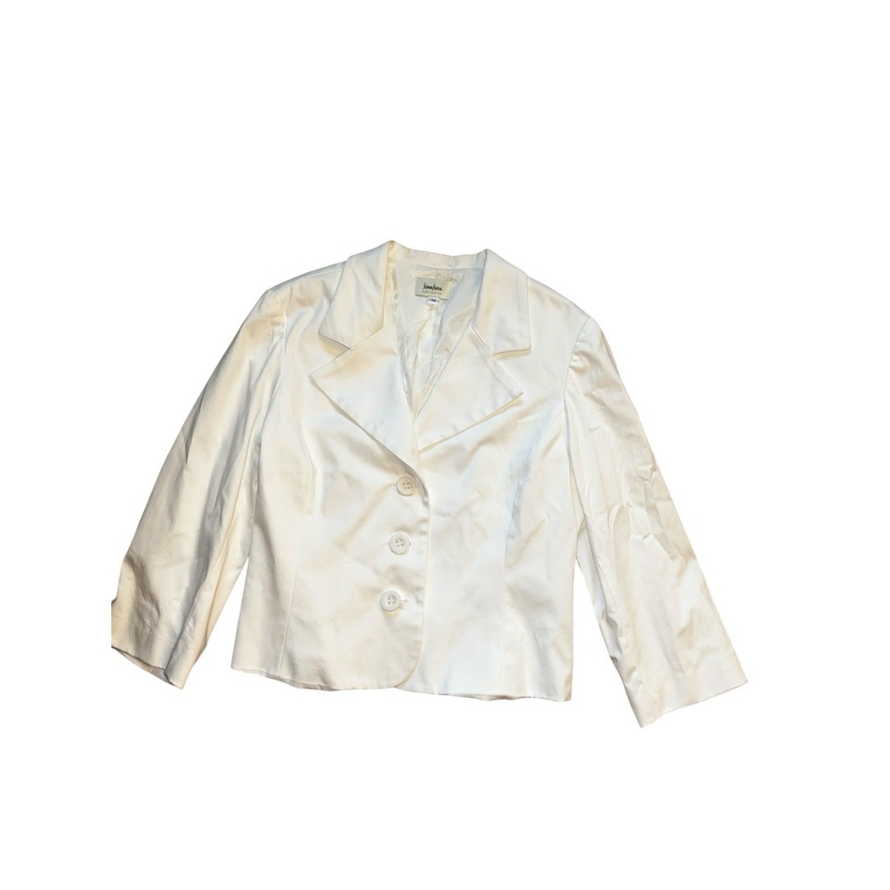 Vintage Nieman Marcus Exclusive White Blazer 12 Office Classic Made In USA